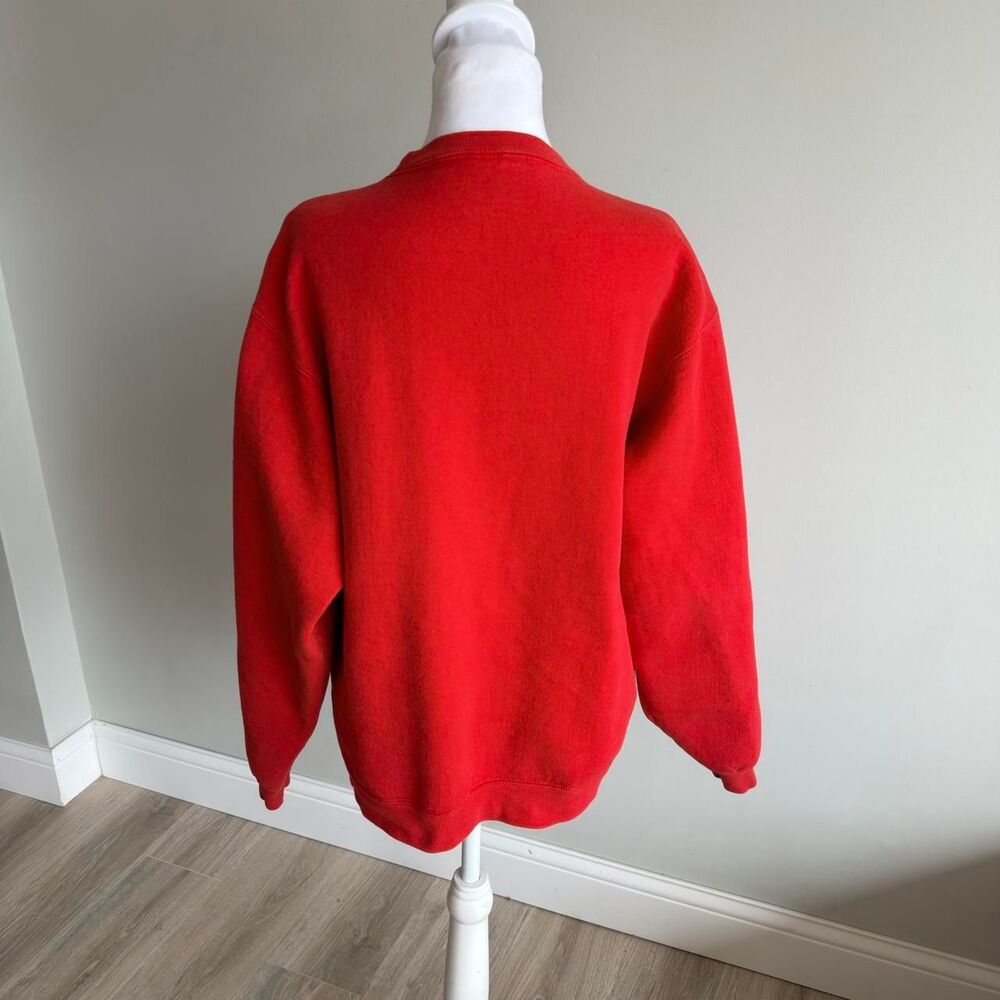 Indiana University Hoosiers Red Crewneck Sweatshirt Unisex M College VTG 90's - Picture 3 of 7
